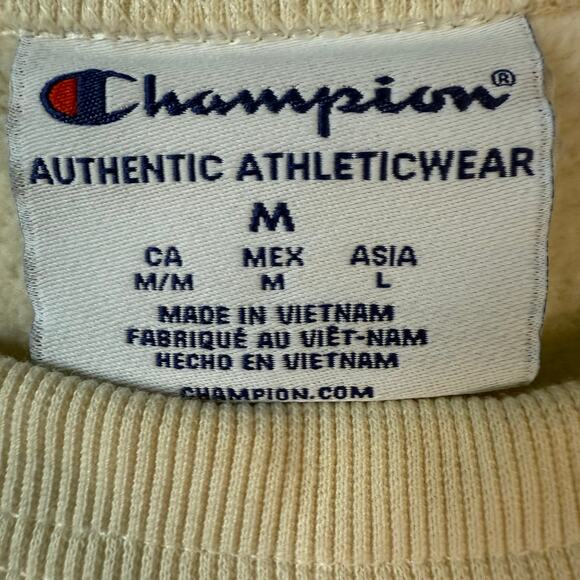 Champion Ombre Soccer Sweatshirt Women’s Medium Cream Gray Pullover - Picture 3 of 9